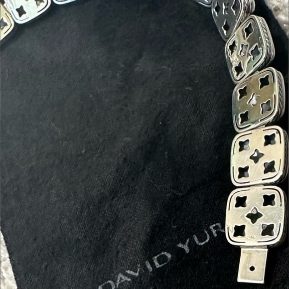 Vintage David Yurman 1-Row Linear Chiclet Bracelet Sterling Silver w/Diamonds - Picture 10 of 15